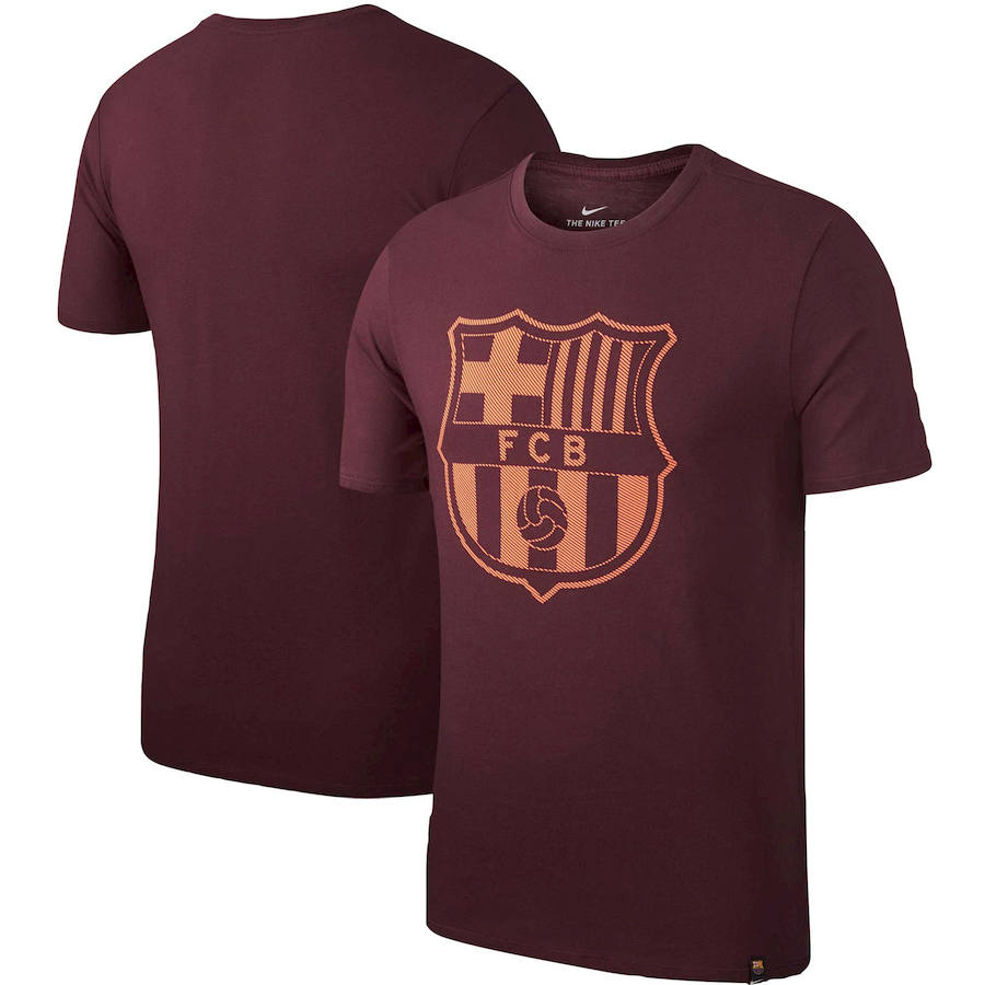 Barcelona Nike Team Crest T-Shirt Maroon